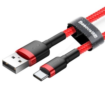 FAST USB TYPE C Baseus Cafule ДЛИННЫЙ кабель 2 м, красный