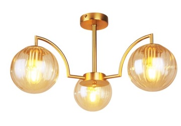 Szklana Lampa Wisząca Sufitowa Żyrandol KULA LED