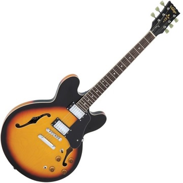 VINTAGE VSA500SB SEMI-HOLLOW - GITARA ELEKTRYCZNA