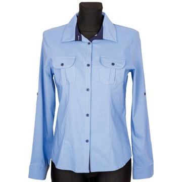 ЖЕНСКАЯ СИНЯЯ РУБАШКА В РЕБРУСКУ, 40 Л