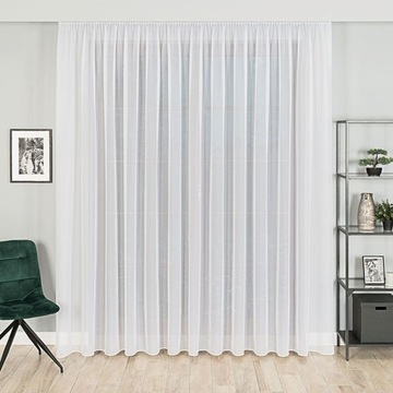 Готовая штора-вуаль 280х800 см – идеальна для гостиной, стильная, белого цвета.