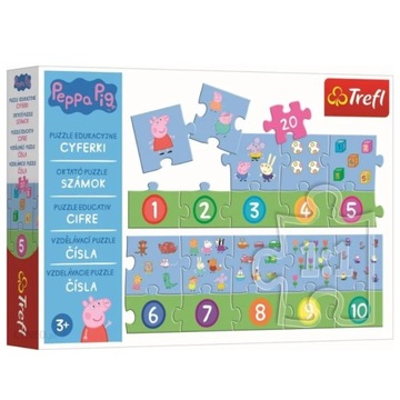 TREFL PUZZLE EDUKACYNE 20 EL. CYFERKI ŚWINKA PEPPA