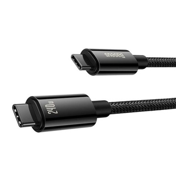 ТЕЛЕФОННЫЙ КАБЕЛЬ BASEUS STRONG USB TYPE C – USB TYPE C 240 Вт QC PD 2M
