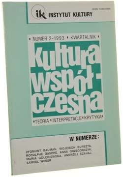 Kultura współczesna numer 2-1993 Kwartalnik Teoria