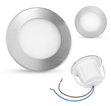 Oprawa SCHODOWA 230V LED lampka okrągła SREBRNA