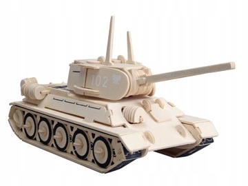 Czołg T-34 Rudy 102 składanka drewniana puzzle 3D P175 Sea-Land