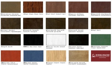 ЦВЕТНОЕ МАСЛО ДЛЯ СТОЛЕШЕННИКОВ И ДЕРЕВЯННОЙ МЕБЕЛИ 750МЛ BORMA WACHS 54 ЦВЕТА