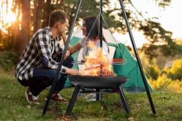 САДОВЫЙ КАМИННЫЙ ГРИЛЬ САДОВЫЙ, ПОПЫТАННЫЙ С РАМНОЙ РЕШЕТКОЙ LEHMANN 60 СМ