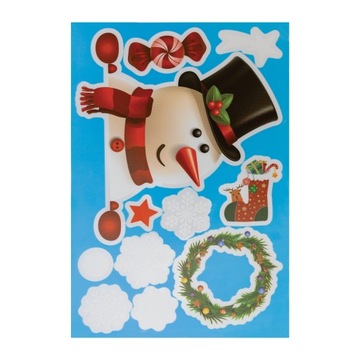 NAKLEJKI ŚWIĄTECZNE BOŻONARODZENIOWE OZDOBY NA OKNO SZYBĘ ŚWIĘTA 8 ARKUSZY