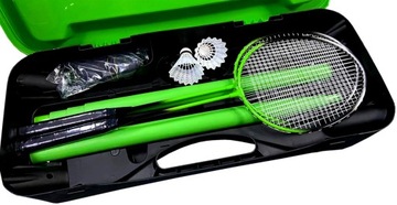 Zestaw Walizka 3w1 2x Rakietki Paletki Siatka Badminton Lotki