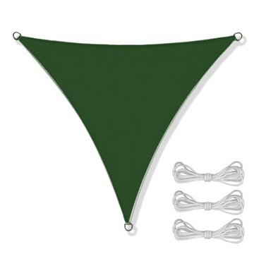 ŻAGIEL PRZECIWSŁONECZNY WODOODPORNY OGRODOWY ZIELONY TRÓJKĄT WYMIAR 3,6m