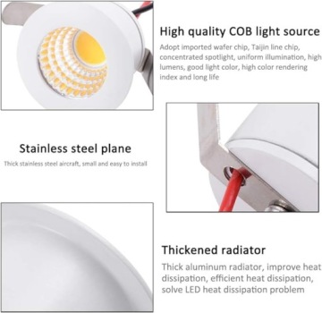 Мини круглый светодиодный потолочный точечный светильник 3Вт 5шт.