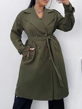 SHEIN PLUS SIZE PŁASZCZ DAMSKI KHAKI CASUAL 46 ŁŁA