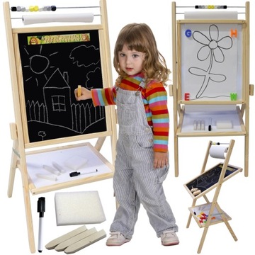 МАГНИТНАЯ МЕЛОВАЯ ДОСКА Деревянная БУМАГА 6в1 ABABACEL АЛФАВИТ Аксессуары