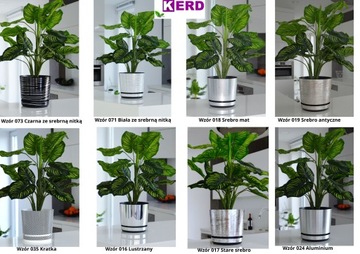 12 dwukolorowa doniczka z podstawką lustro BIAŁA - KRAINA LODU DUO/111/020