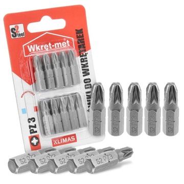 Биты для отверток PZ3 25мм KLIMAS 10 шт.