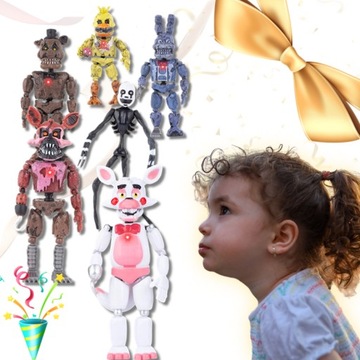 ZESTAW FIGUREK FIVE NIGHTS AT FREDDY'S FNAF 6 SZT Z LED PREZENTY DLA DZIECI