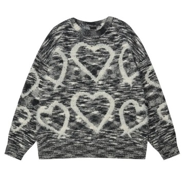 AutumnWinter Men heart Printed Sweaters Velvet Hig
