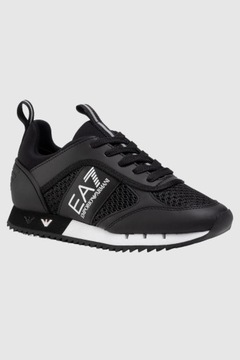 EA7 Czarne sneakersy męskie z białym logo 44