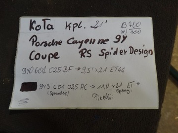 IDEALNI KOLA KPL. 21" PORSCHE CAYENNE 9Y COUPE RS SPIDER DESIGN 1