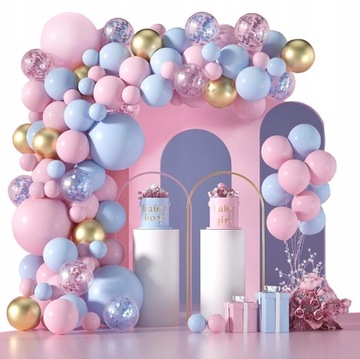 GIRLANDA BALONOWA IMPREZĘ URODZINY WESELE BALONY LATEKSOWE KONFETTI 130 SZT