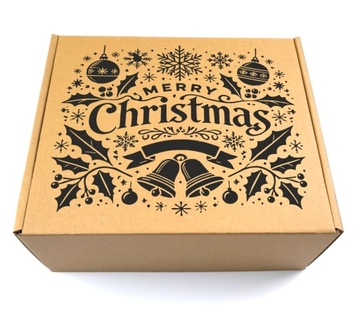 Pudełko świąteczne na prezent z nadrukiem świątecznym ekologiczny karton