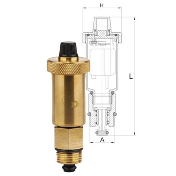 1/2 ”автоматическое вентиляционное отверстие с вертикальным отключенным клапаном Diamond