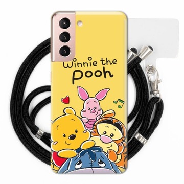 ETUI QUICK do SAMSUNG S21 Czarna Smycz Kubuś Puchatek i Przyjaciele Wzory
