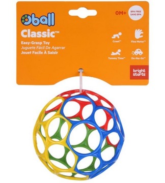 Мяч OBALL Classic 10 см, разноцветный 0м+