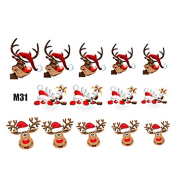NAKLEJKI ŚWIĄTECZNE NA PAZNOKCIE RENIFERY M31
