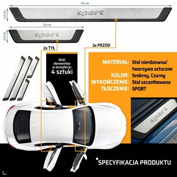 Nakładki ochronne na progi listwy progowe do SEAT IBIZA V 2017- HATCHBACK