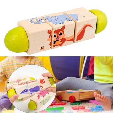 Вращающаяся деревянная белка для детей.