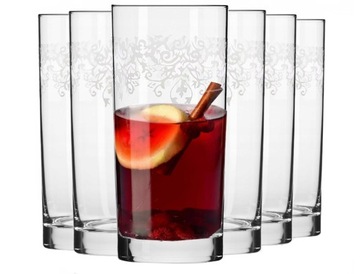 Szklanki long drink soku KROSNO KRISTA DECO 350ml