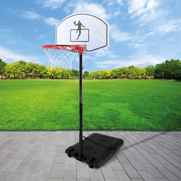 Мобильная баскетбольная корзина, высота 160-210 см, подставка, обруч + мяч STRONG.