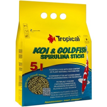 Tropical Pokarm roślinny z dodatkiem spiruliny dla karpi KOI w oczku 5L