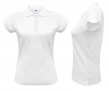 KOSZULKA POLO damska POLÓWKA bawełniana JHK POPL-200 biała WH r. 3XL