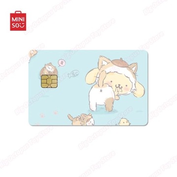 Słodka różowa naklejka na kart debetowych kredytowe Miniso Sanrio