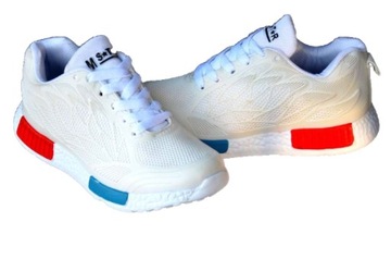 BUTY SPORTOWE TENISÓWKI TRAMPKI MSTR BIAŁE PIANKOWE MEGA LEKKIE