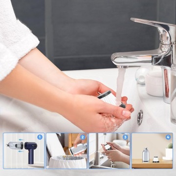 Электрический пылесос с аккумулятором, насадкой 7 в 1 + щеткой, светодиодным экраном