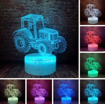 TRAKTOR 3D LED Ночник USB/АККУМУЛЯТОР + ПУЛЬТ ДИСТАНЦИОННОГО УПРАВЛЕНИЯ