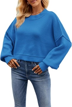Jesień i zima sweter krótki temat bawełna sweter moda okrągły dekolt sweter