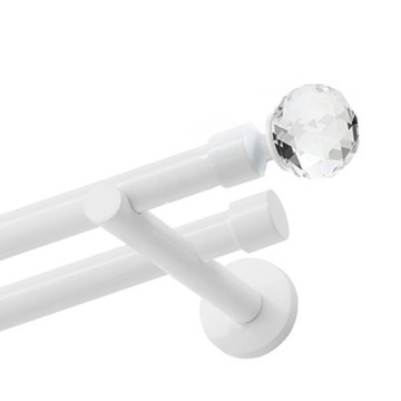 Karnisz podwójny 19+19 mm biały bez żabek 100 cm