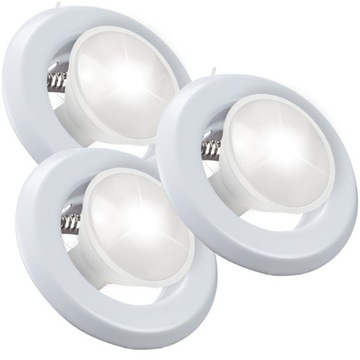3x OCZKO OKRĄGŁA MINI LAMPKA OPRAWKA SUFITOWA METALOWA BIAŁA + ŻARÓWKA GU10