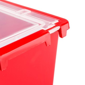 10 x Pojemnik z pokrywą kuweta 160x230x120 czerwon