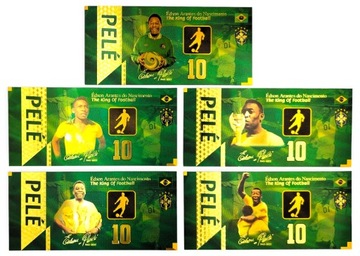 Набор коллекционных банкнот PELE BRAZIL, позолоченный, ПОДАРОК