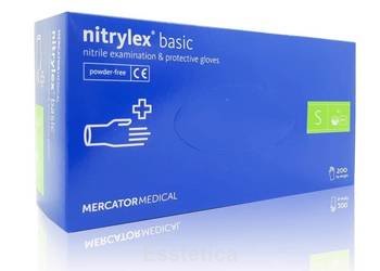 RĘKAWICE NITRYLOWE NITRYLEX BASIC BEZPUDROWE ROZ.S