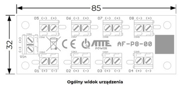 СИЛОВОЙ МОДУЛЬ 8 КАНАЛОВ 8х0,75А ATTE AF-P8-00-OF