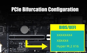 4-портовый адаптер M.2 NVMe — PCIe 4.0 X16 без функции разветвления PCIe