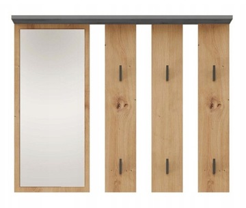 НАСТЕННАЯ ВЕШАЛКА ДЛЯ ОДЕЖДЫ С ЗЕРКАЛЬНЫМИ КРЮЧКАМИ ПОЛКА ДЛЯ ПРИХОЖЕЙ