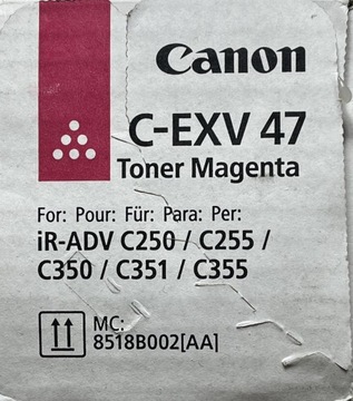 NOWY ORYGINALNY TONER CANON C-EXV47M 8518B002